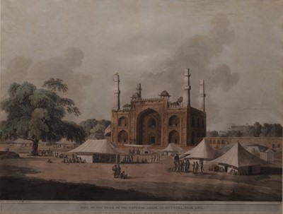 Lot 137 - Thomas Daniell (1749-1840) Gate of the Tomb of the Emperor Akbar, at Secumdra, Near Agra