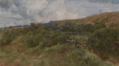 Lot 125 - William John Wainwright (1855-1931) Rural Landscape with Church in the Distance