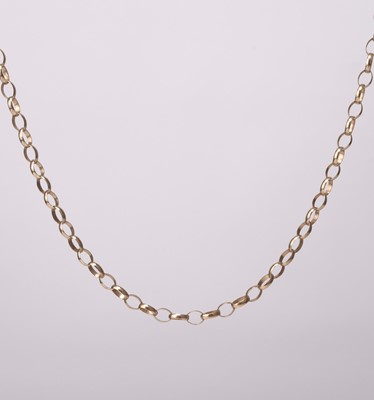 Lot 283 - A 9ct gold oval link chain necklace