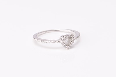 Lot 260 - An 18ct white gold heart shaped diamond ring