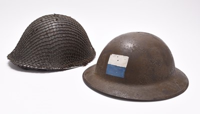 Lot 93 - British military helmets - WW1 Mk1 'Brodie' helmet and a WW2 MK3 'Turtle' helmet