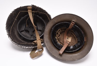 Lot 93 - British military helmets - WW1 Mk1 'Brodie' helmet and a WW2 MK3 'Turtle' helmet