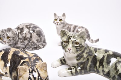 Lot 194 - A group of four Winstanley studio pottery models of cats