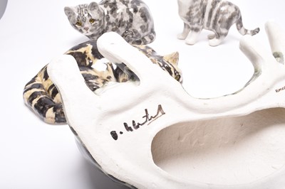 Lot 194 - A group of four Winstanley studio pottery models of cats