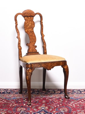 Lot 252 - A 19th century Dutch rococo style marquetry chair