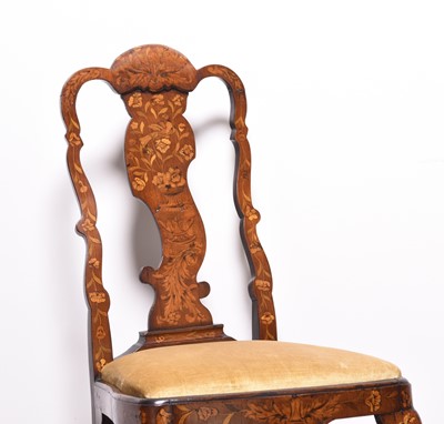 Lot 252 - A 19th century Dutch rococo style marquetry chair