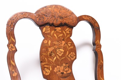Lot 252 - A 19th century Dutch rococo style marquetry chair