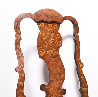Lot 252 - A 19th century Dutch rococo style marquetry chair