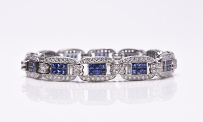 Lot 61 - An Art Deco style sapphire and diamond bracelet