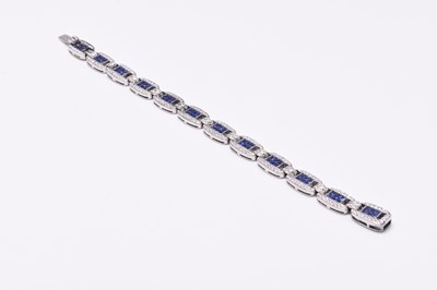 Lot 61 - An Art Deco style sapphire and diamond bracelet