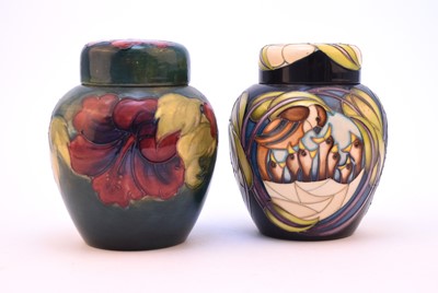 Lot 205 - Two Moorcroft ginger jars, 'Hibiscus' and 'Mother's Love'