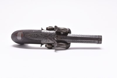 Lot 275 - A good quality William Mills 'improved' over-and-under percussion pistol, circa 1830-35