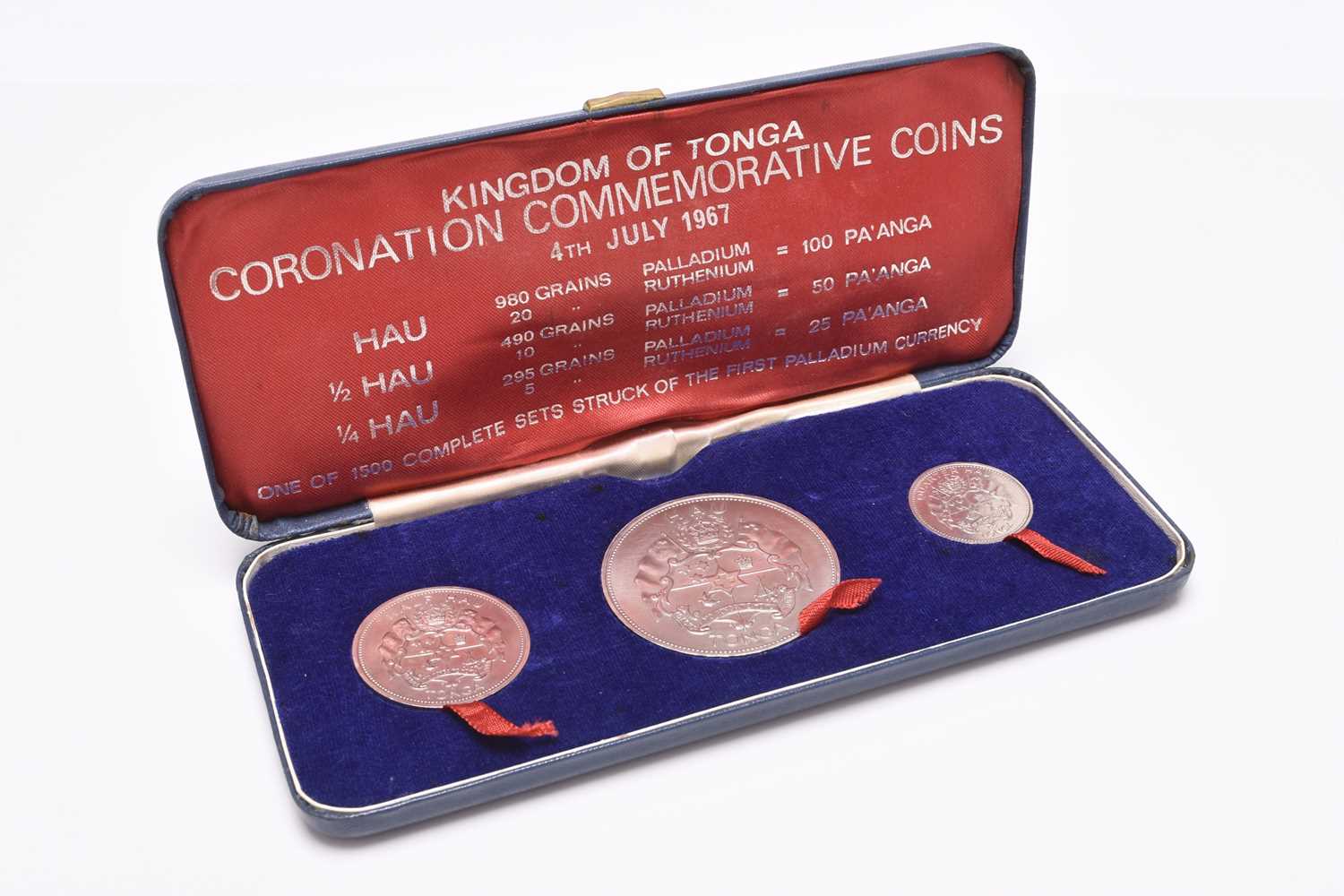 234 - Kingdom of Tonga coronation commemorative coins, 4th July 1967.