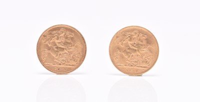 Lot 149 - Two George V half Sovereigns dated 1912 and 1913