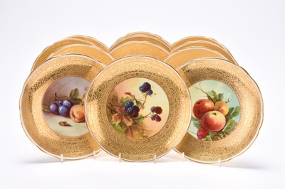 Lot 106 - Minton dessert service painted with fruit by J.E. Dean