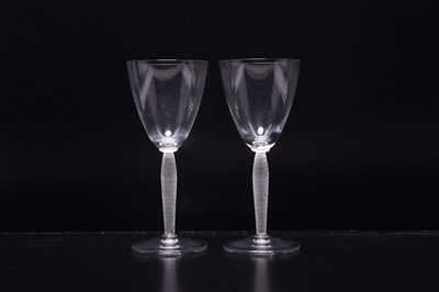 Lot 236 - A pair of Lalique Crystal wine glasses