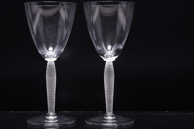 Lot 236 - A pair of Lalique Crystal wine glasses