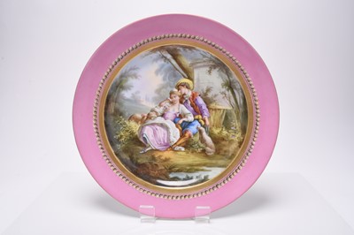 Lot 220 - Two French porcelain charger dishes, late 19th/early 20th century