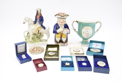 Lot 16 - 19th century English pottery and a group of 20th century enamel boxes