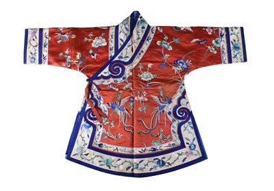 Lot 187 - A Chinese silk embroidered child's robe, Qing Dynasty