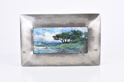 Lot 223 - Tudric for Liberty, an enamelled pewter jewellery box