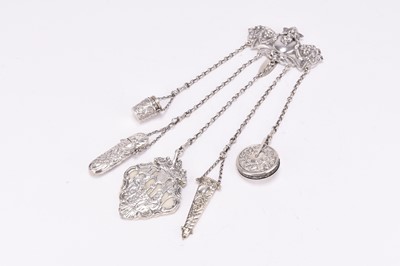 Lot 102 - An Edwardian silver chatelaine