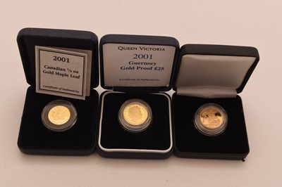 Lot 162 - Elizabeth II sovereign dated 2000 within capsule and fitted box, together with Elizabeth II Guernsey £25 - 2001