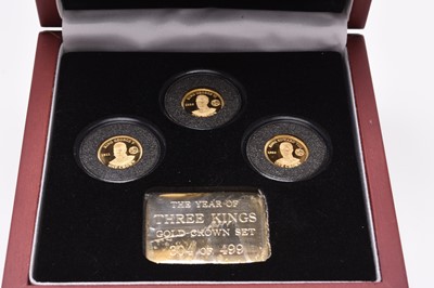 Lot 170 - The year of three kings gold crown set - three proof 22ct gold coins