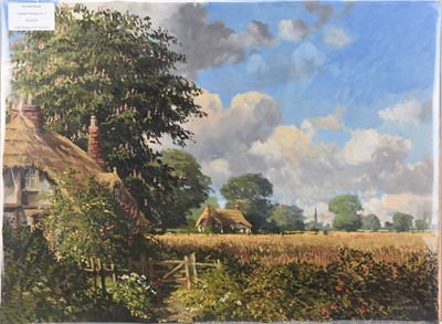 Lot 65 - Richard Wood (b.1950) Two Country Landscapes and a River Landscape