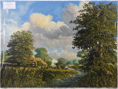 Lot 65 - Richard Wood (b.1950) Two Country Landscapes and a River Landscape
