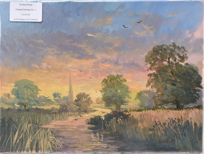 Lot 65 - Richard Wood (b.1950) Two Country Landscapes and a River Landscape