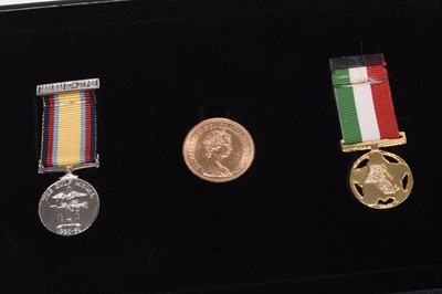 Lot 184 - UK 1996 Gulf War - "Behind Enemy Lines" comprising Elizabeth II sovereign dated 1979