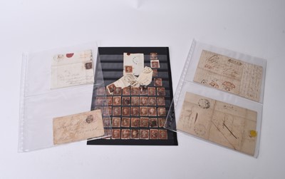 Lot 321 - Box of Victorian stamps and postal history, comprising about 270 1d Red imperfs with numeral cancels