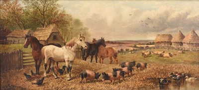 Lot 636 - John Frederick Herring II (1815-1907) Horses and Farm Animals Grazing
