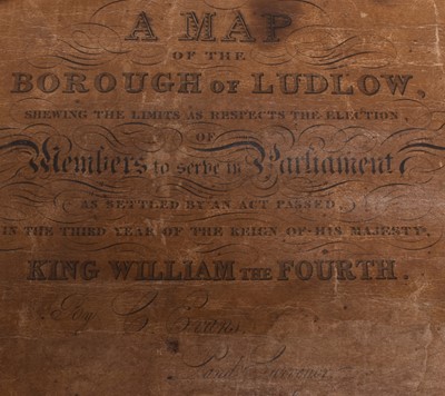 Lot 62 - MAP OF THE BOROUGH OF LUDLOW by C Evans, November 1832