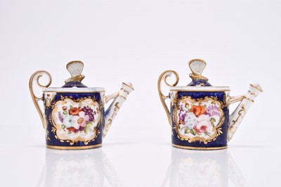 Lot 87 - A pair of Coalport toy watering cans, circa 1810-20