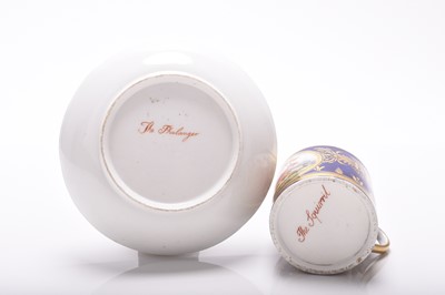 Lot 78 - Coalport 'Animal Service' coffee can and saucer, circa 1800-1805