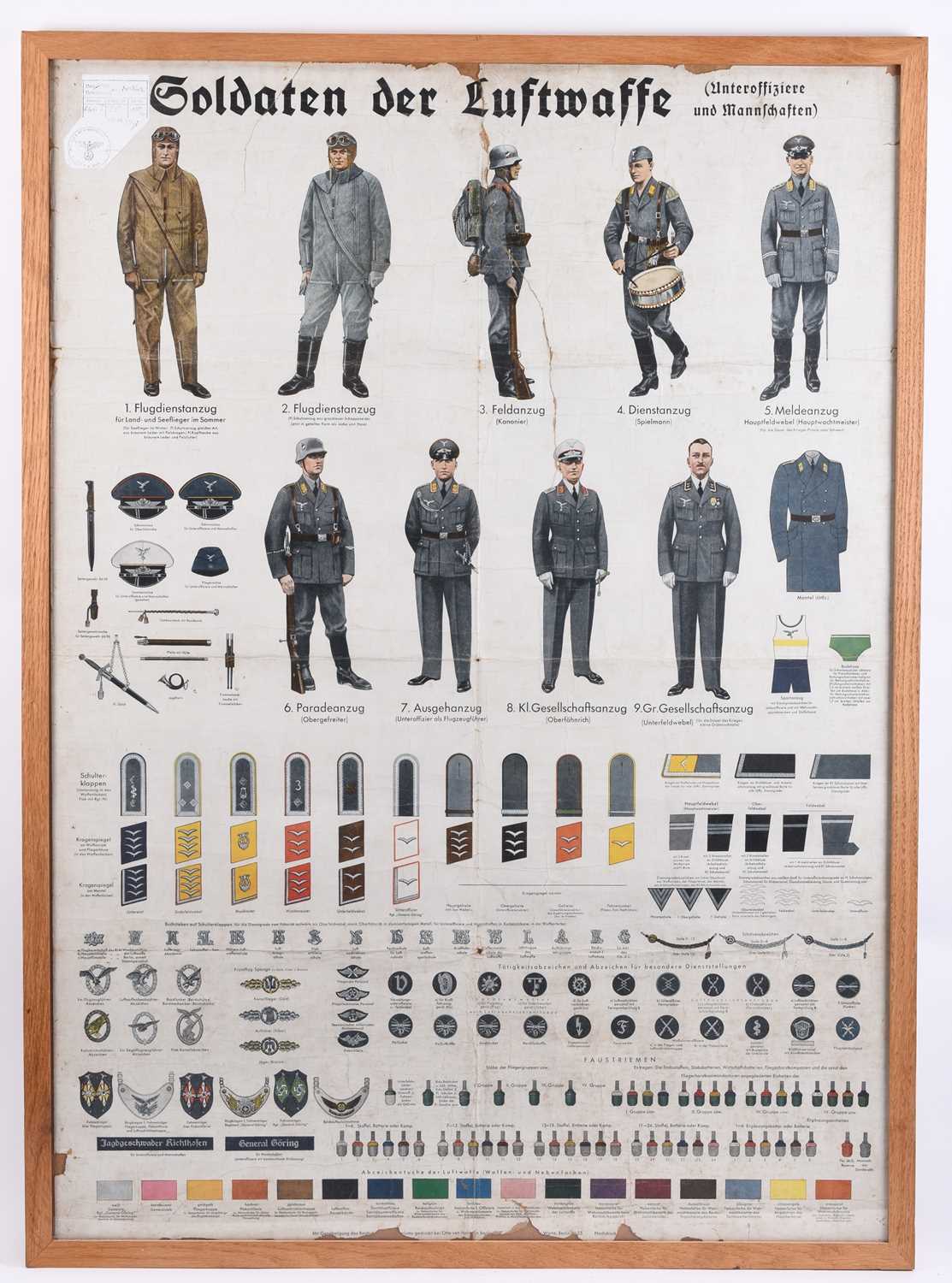 Lot 117 - Second World War German Luftwaffe identification chart