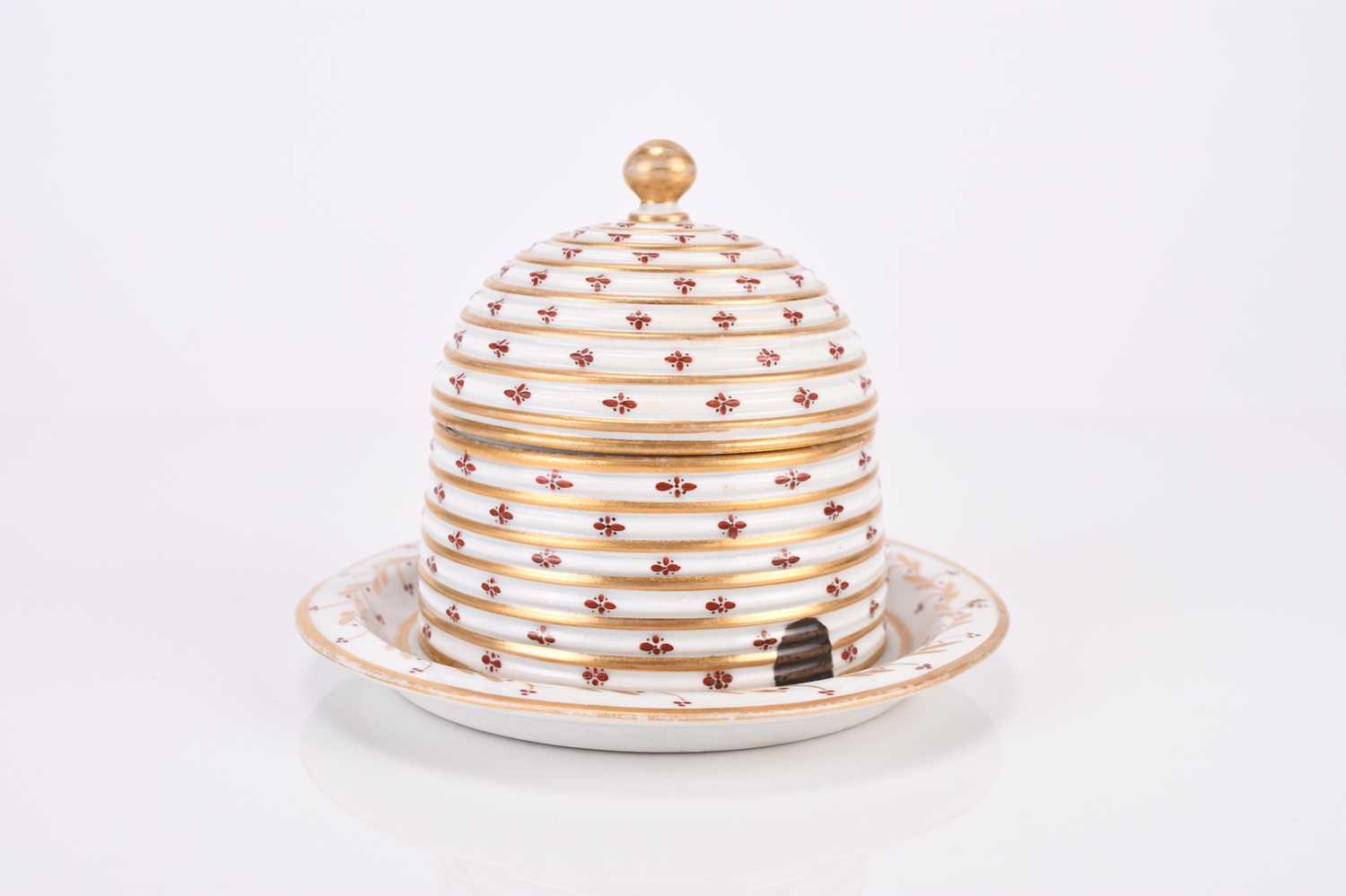 Lot 89 - English porcelain honeypot and cover, circa 1820