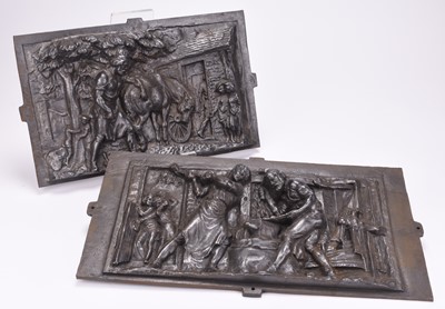 Lot 370 - A pair of Coalbrookdale cast iron plaques, early 20th century