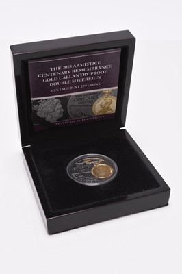 Lot 146 - The 2018 Armistice Centenary Remembrance Gold Gallantry Proof Double Sovereign