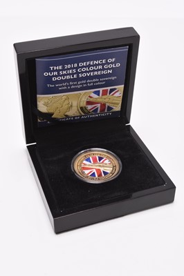 Lot 219 - The 2018 Defence of Our Skies colour gold double sovereign