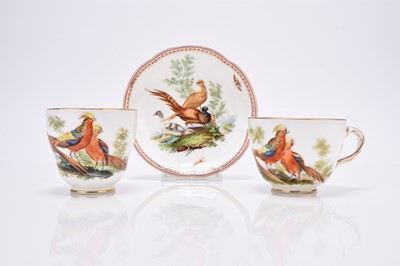 Lot 91 - A Coalport trio painted by John Randall, circa 1860