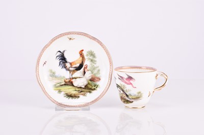 Lot 92 - Coalport coffee cup and saucer painted by John Randall, circa 1860