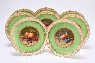 Lot 492 - A Coalport part dessert service painted by Chivers, early 20th century