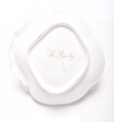 Lot 81 - Coalport 'Animal Service' dessert side dish - The 'Ban Dog', circa 1800-05