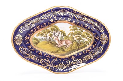 Lot 82 - John Rose Coalport 'Animal Service' dessert dish - Fallow Deer