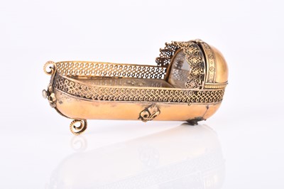 Lot 144 - A French gilt brass novelty snuff box, circa 1838