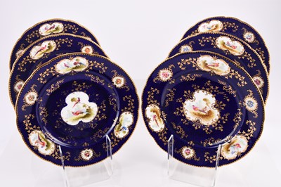 Lot 95 - A set of six Coalport dessert plates painted by Howard, early 20th century