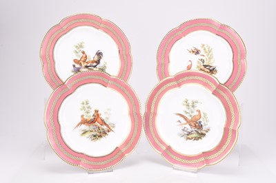 Lot 29 - A set of four English porcelain dessert plates, probably Minton